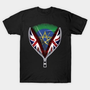 Ethiopian Flag  Ethiopia Flag zipped British Flag - Gift for Ethiopian From Ethiopia T-Shirt